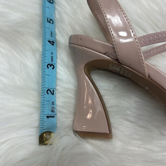 Charles David Nude Patent Strappy Geometric Heels 8 - Picture 9 of 9